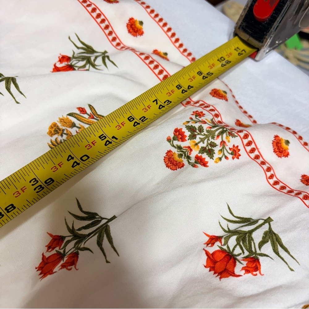 Antonio Melani Blockprint Iris Floral Cream Dress with red and yellow accents - Picture 11 of 11